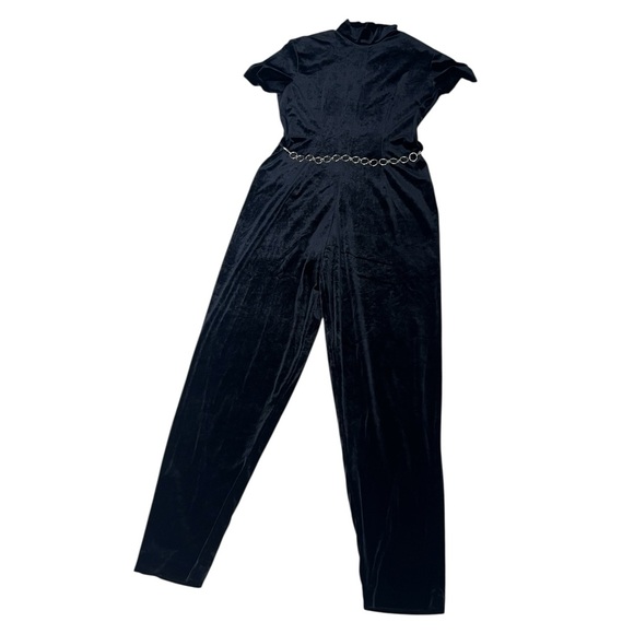 Jaclyn Smith Sophisticated Black Velvet Jumpsuit Retro Holiday Parties Size 10 - Picture 5 of 13